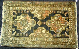Two Caucasian throw rugs, largest - 5' x 3'2", tog