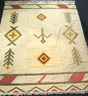 South American woven rug, 11'7" x 8'10".