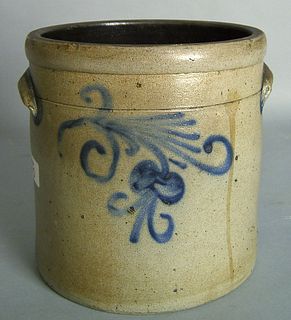 Two gallon stoneware crock, 19th c., with two-side