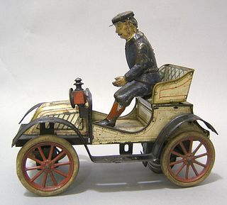 Carette painted tin roadster, early 20th c., 10 1/