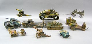 Miscellaneous group of tin and iron military toyso