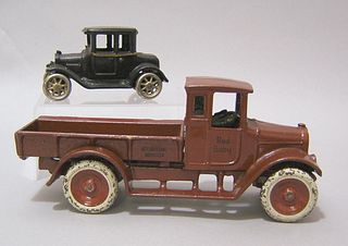 Arcade "Red Baby" truck and Arcade "Model T", both