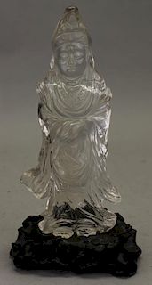 Carved Chinese Crystal Figure (as is)