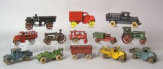 Thirteen assorted cast iron automotive truck and f