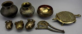 (8) Antique Middle Eastern Brass Vessels
