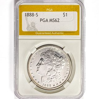 1888-S Morgan Silver Dollar PGA MS62