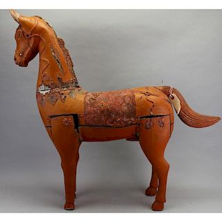 20th c. Carved Wooden Painted Horse