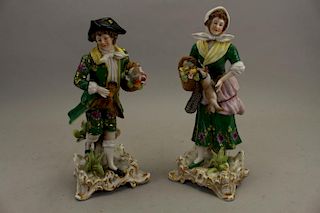 (2) Antique Chelsea Porcelain Figures