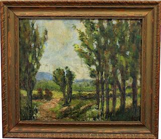 American School, Early 20th C. Landscape, Signed