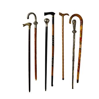 Collection of Seven Walking Canes