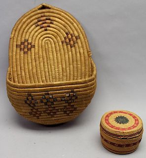(2) Indian Woven Baskets