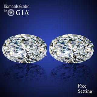 4.01 carat diamond pair, Oval cut Diamonds GIA Graded 1) 2.00 ct, Color J, IF 2) 2.01 ct, Color I, VVS1. Appraised Value: $88,200 