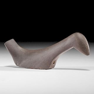 A Ferruginous Slate, Elongated Long Neck Birdstone, From the Collection of Jan Sorgenfrei, Oh
