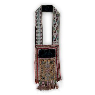 Anishinaabe Loom-Beaded Bandolier Bag From the Collection of Jan Sorgenfrei, Ohio