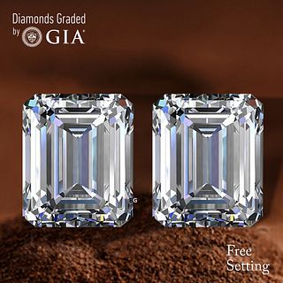 4.09 carat diamond pair, Emerald cut Diamonds GIA Graded 1) 2.06 ct, Color J, VVS2 2) 2.03 ct, Color I, VS1. Appraised Value: $82,800 
