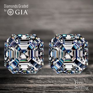 4.02 carat diamond pair, Square Emerald cut Diamonds GIA Graded 1) 2.01 ct, Color J, VVS1 2) 2.01 ct, Color I, VVS2. Appraised Value: $84,400 