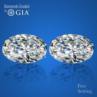 4.03 carat diamond pair, Oval cut Diamonds GIA Graded 1) 2.02 ct, Color D, VS2 2) 2.01 ct, Color D, SI1. Appraised Value: $145,000 