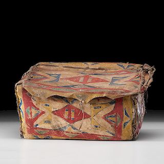 Sioux Painted Parfleche Box, Exhibited at the Booth Western Art Museum, Cartersville, Georgia