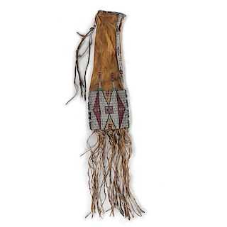 Plains Beaded Hide Tobacco Bag From the Collection of Jan Sorgenfrei, Ohio