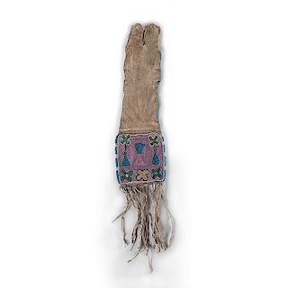 Northern Plains Beaded Hide Tobacco Bag From the Collection of Jan Sorgenfrei, Ohio
