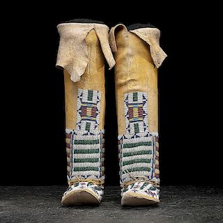 Cheyenne Girl's Beaded Hide Boot Moccasins