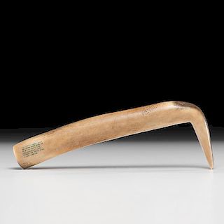 Sioux Elk Antler Hide Scraper Belonging to Dawn Red Bear, From the Collection of Jim Ritchie (1938 - 2015), Toledo, Ohio