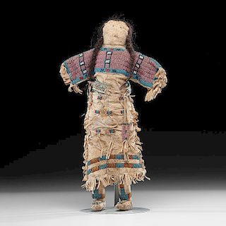 Northern Plains Beaded Hide Doll