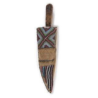 Plains Beaded Hide Knife Sheath, From the Collection of Jan Sorgenfrei, Ohio