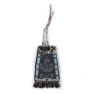 Northern Plains Beaded Hide Strike-a-Light Bag, Exhibited at the Booth Western Art Museum, Cartersville, Georgia