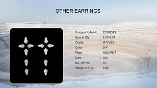Earrings Diamond Set. Appraised Value: $21,000