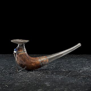 Siberian Wood Pipe with Pewter Inlay