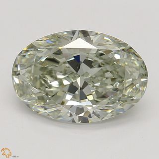 1.70 ct, Natural Fancy Grayish Yellowish Green Even Color, VS2, Oval cut Diamond (GIA Graded), Appraised Value: $58,900 