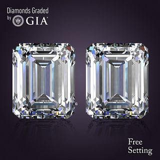 6.42 carat diamond pair, Emerald cut Diamonds GIA Graded 1) 3.21 ct, Color F, VS2 2) 3.21 ct, Color G, VS2. Appraised Value: $310,500 