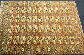 Roomsize Bokhara rug, ca. 1925, with repeating med