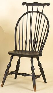 New England braceback windsor side chair, ca. 1790