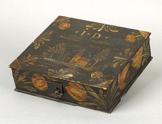Pennsylvania Bucher box, late 18th c., the lid wit