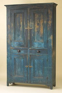 Pennsylvania painted pine wall cupboard, early 19t