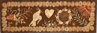 American folk art hooked rug, late 19th c., with d