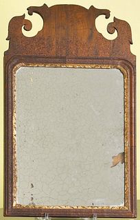 Queen Anne mahogany looking glass, ca. 1765, the s
