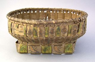 Maine potato stamped basket, late 19th c., with po