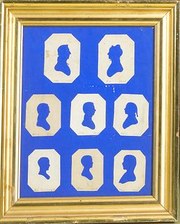 Group of 8 hollow cut silhouettes of the Hubbard f