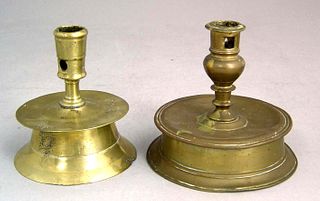 Two Spanish brass capstans, early 17th c., 5 1/4".