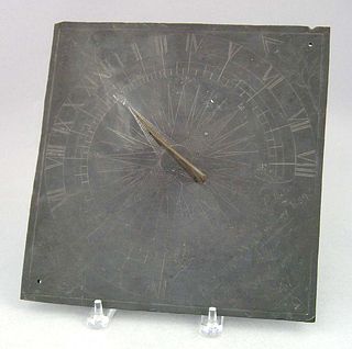 English slate sundial dated 1847, inscribed by R.a