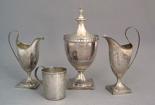 Philadelphia silver covered sugar, ca. 1805, beari
