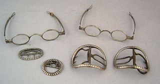 Two pairs of silver spectacles, late 18th/early 19