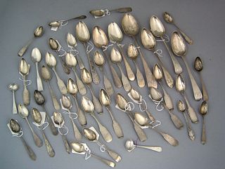 America silver spoons, late 18th/early 19th c., ex