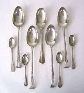 Four Philadelphia silver serving spoons, ca. 1760,