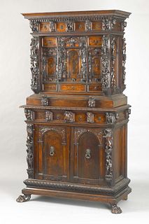 Italian Renaissance revival walnut court cupboard,