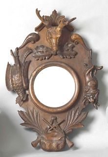 Black Forest carved mirror, late 19th c., with dee