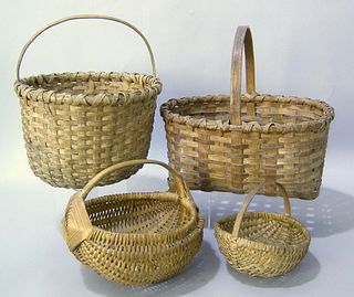 Four handled gathering baskets, one with God's eye